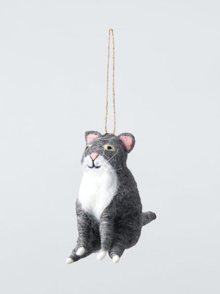 John Lewis The Cherisher Felt Cat Tree Decoration, Grey, Grey