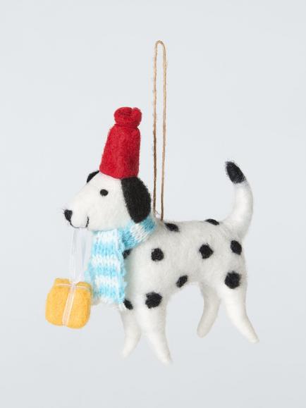 John Lewis The Cherisher Felt Dalmatian Tree Decoration, Black/White, Black/White