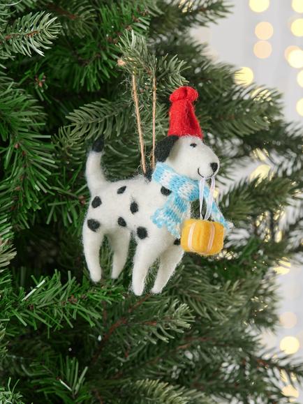 John Lewis The Cherisher Felt Dalmatian Tree Decoration, Black/White - view 2, Black/White