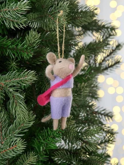 John Lewis The Cherisher Felt Yoga Mouse Tree Decoration, Multi - view 2, Multi