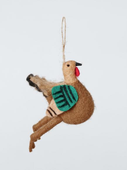 John Lewis The Cherisher Felt Turkey Tree Decoration, Brown, Brown