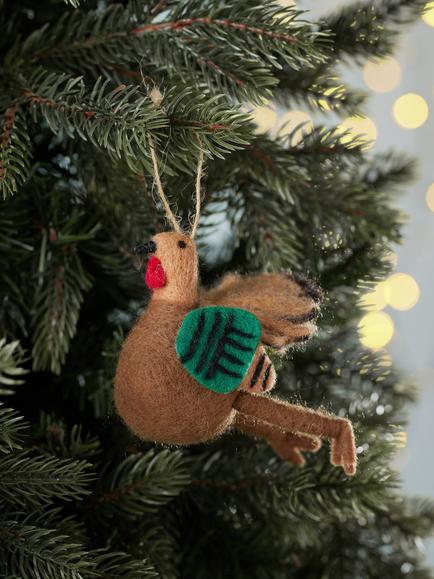 John Lewis The Cherisher Felt Turkey Tree Decoration, Brown - view 2, Brown