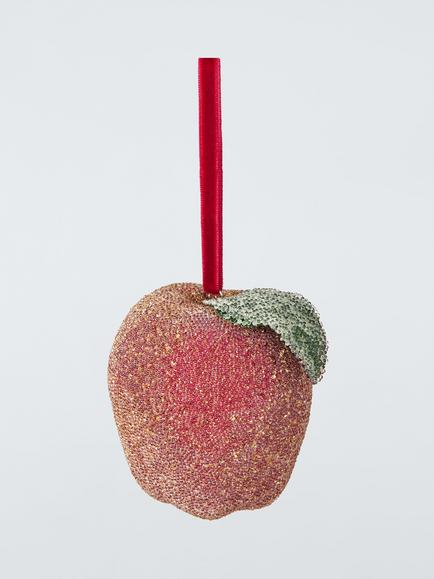 John Lewis The Curator Frosted Apple Bauble, Red, Red