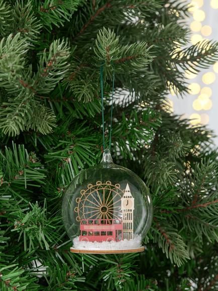 John Lewis Curate & Collect London Scene Snowglobe Bauble, Multi - view 2, Multi