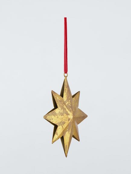 John Lewis The Curator Metal Star Bauble, Gold - view 2, Gold