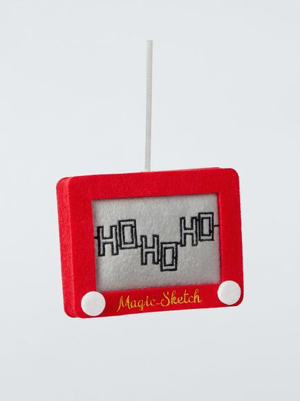 John Lewis The Enthusiast Retro Sketch Screen Toy Bauble, Red, Red