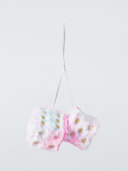 John Lewis The Enthusiast Tie Dye Faux Fur Dice Tree Decoration, Multi, Multi