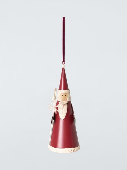 John Lewis The Cherisher Tin Santa Tree Decoration, Red, Red