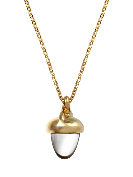 Eclectica Pre-loved Crystal Acorn Pendant Necklace, Gold, Gold