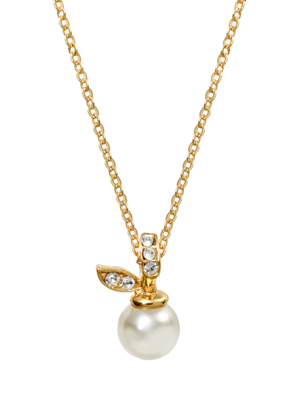Eclectica Pre-loved Crystal  Apple Pendant Necklace, Gold, Gold