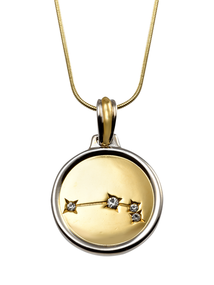 Eclectica Pre-loved Crystal Aries Pendant Necklace, Circa 1980s, Gold, Gold