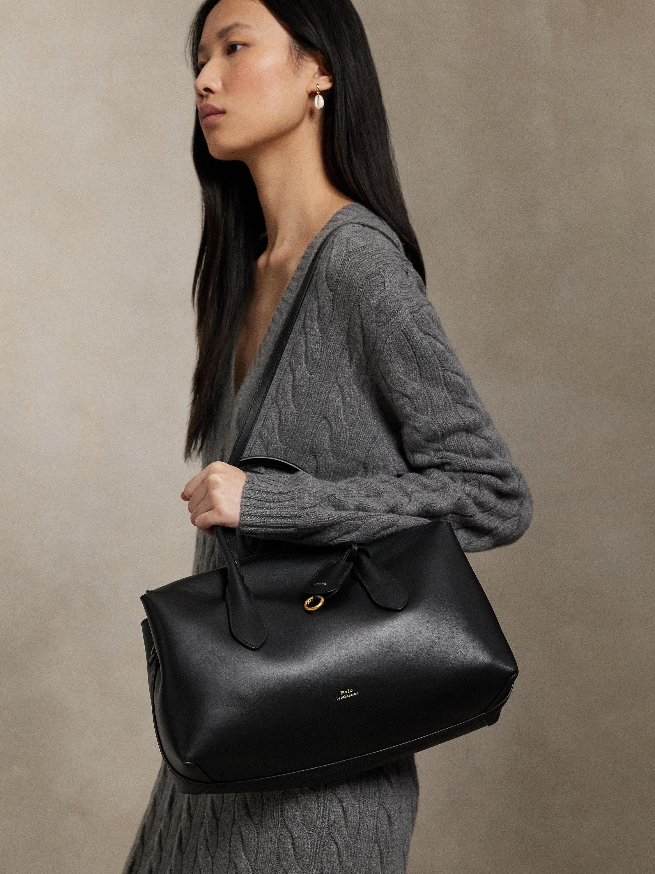 Ralph Lauren Polo Ralph Lauren Bellport Leather Satchel, Black