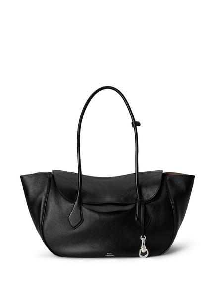 Polo Ralph Lauren Blaze Leather Shoulder Bag, Black, Black