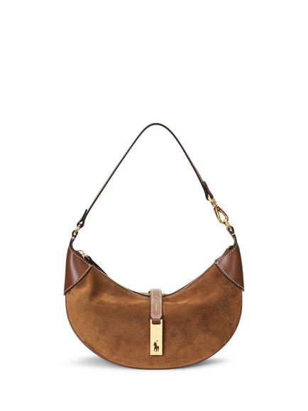 Polo Ralph Lauren Polo ID Leather and Suede Mini Shoulder Bag, Cinnamon/Cuoio, Cinnamon/Cuoio