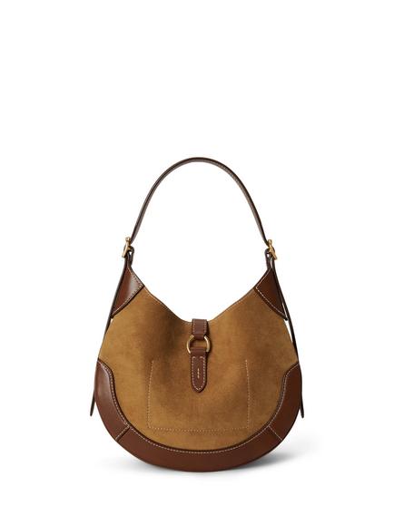 Polo Ralph Lauren ID Suede Shoulder Bag, Clay/Tobacco - view 2, Clay/Tobacco