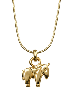 Eclectica Pre-loved Year Of The Horse Pendant Necklace, Circa 1980s, Gold, Gold