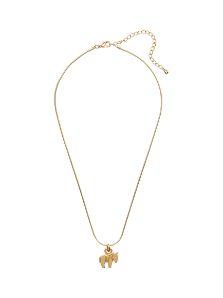 Eclectica Pre-loved Year Of The Horse Pendant Necklace, Circa 1980s, Gold - view 2, Gold