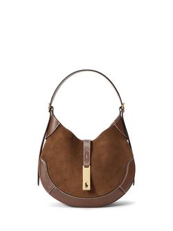 Polo Ralph Lauren Polo ID Suede Shoulder Bag, Cinnamon/Cuoio, Cinnamon/Cuoio