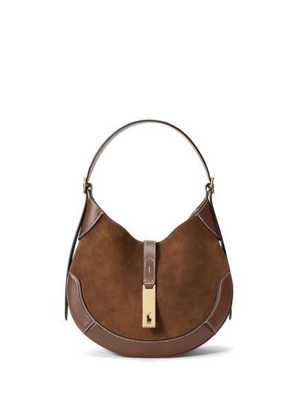 Polo Ralph Lauren Polo ID Suede Shoulder Bag, Cinnamon/Cuoio, Cinnamon/Cuoio