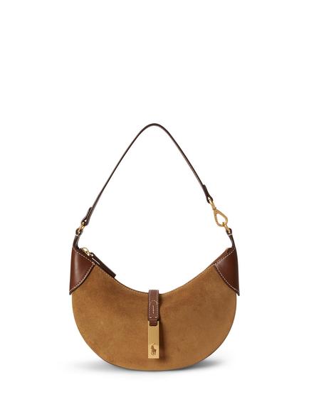 Polo Ralph Lauren ID Suede Mini Shoulder Bag, Clay/Tobacco, Clay/Tobacco