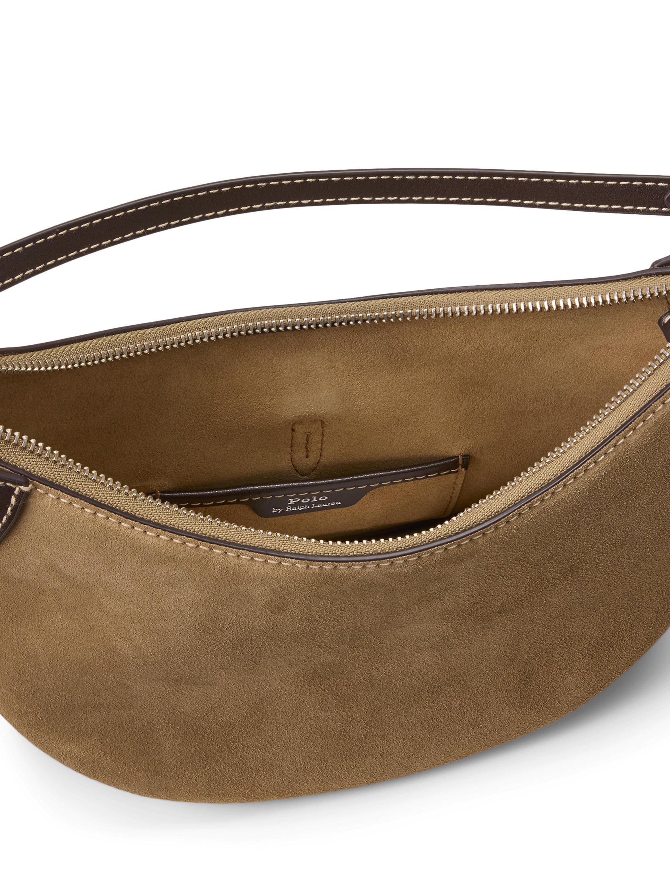 polo id suede mini shoulder bag maple tobacco Ralph Lauren Polo This bag is made from leather Polo Ralph Lauren POLO ID