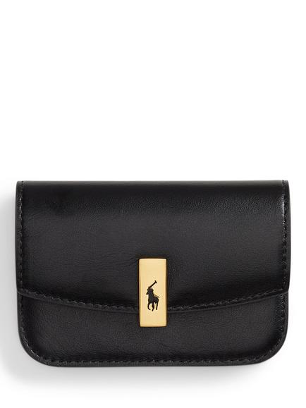 Ralph Lauren Polo ID Leather Fold-Over Card Case, Black
