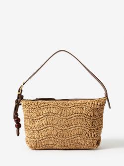 Mint Velvet Bead Charm Paper Shoulder Bag, Natural Natural, Natural Natural