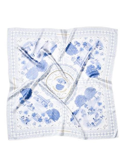 Aspinal of London Pure Silk Scarf, Skyblue - view 2, Skyblue