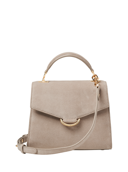 Aspinal of London Midi Mayfair Suede Grab Bag, Moleskin