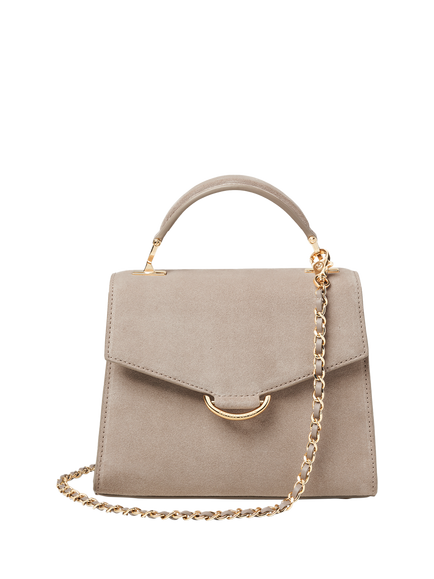 Aspinal of London Midi Mayfair Suede Grab Bag - view 2, Moleskin