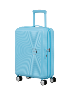 American Tourister Soundbox 4-Wheel Spinner 55cm Expandable Cabin Case, Blueberry Fizz