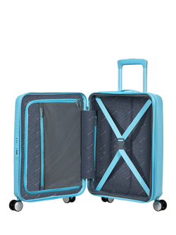 American Tourister Soundbox 4-Wheel Spinner 55cm Expandable Cabin Case - view 2, Blueberry Fizz