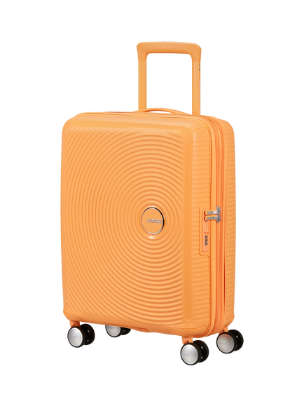 American Tourister Soundbox 4-Wheel Spinner 55cm Expandable Cabin Case, Papaya Pop