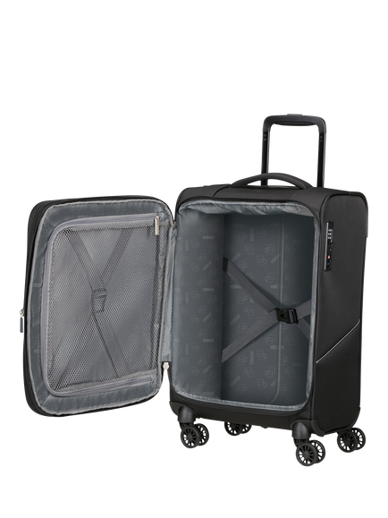 American Tourister SummerRide 55cm Expandable 8-Wheel Spinner Cabin Suitcase, 40/45L - view 2, Black