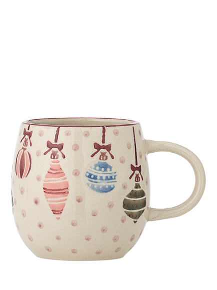 Bloomingville Ornamentia Christmas Stoneware Mug, 300ml, White, White