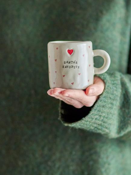 Bloomingville Santa's Favorite Stoneware Mug, 250ml, White - view 2, White