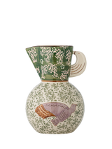 Bloomingville Hezha Bird Stoneware Jug, 1.5L, Green