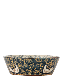 Bloomingville Hezha Bird Stoneware Serving Bowl, 28cm, Blue - view 2, Blue