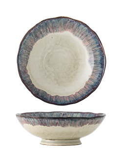 Bloomingville Imogen Reactive Glaze Stoneware Serving Bowl, 28cm, Blue, Multi