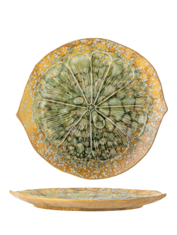 Bloomingville Milani Lemon Reactive Glaze Stoneware Serving Dish, 30cm, Green, Green