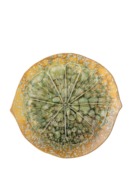 Bloomingville Milani Lemon Reactive Glaze Stoneware Serving Dish, 30cm, Green - view 2, Green
