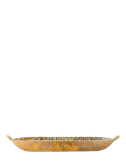Bloomingville Milani Reactive Glaze Stoneware Serving Dish, 34cm, Green - view 2, Green
