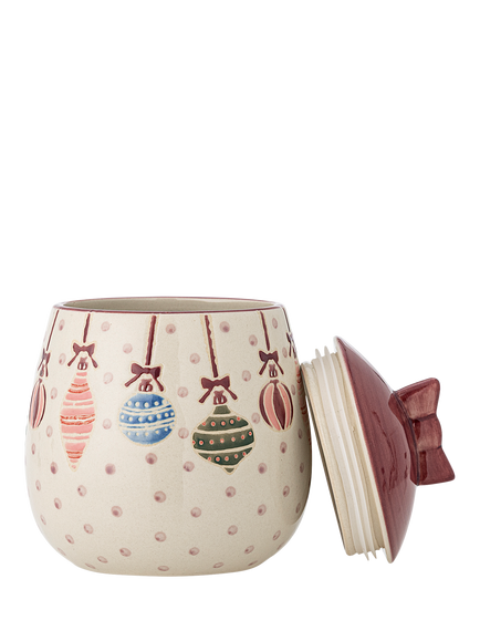 Bloomingville Ornamentia Christmas Stoneware Storage Jar, 890ml, White - view 2, White