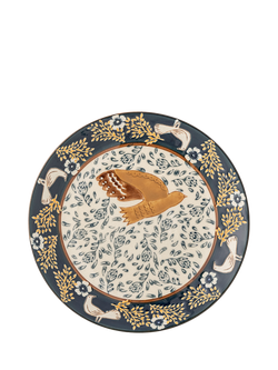 Bloomingville Hezha Bird Stoneware Side Plate, 16cm, Blue - view 2, Blue
