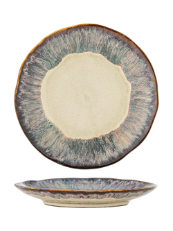 Bloomingville Imogen Reactive Glaze Small Stoneware Plate, 16.5cm, Beige/Green, Multi