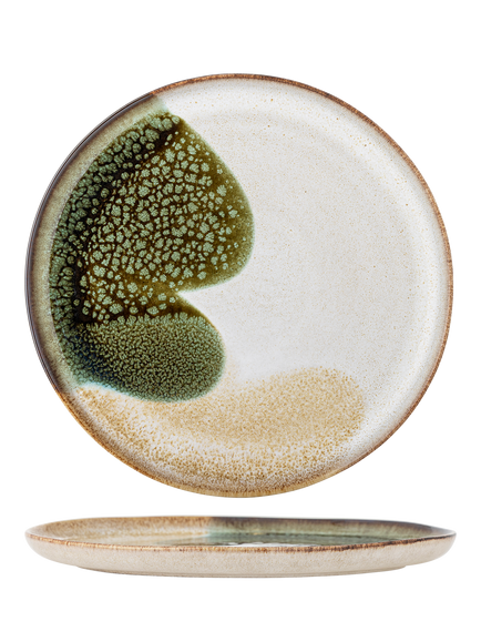 Bloomingville Jules Stoneware Dinner Plate, 28cm, Green, Green