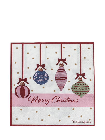 Bloomingville Ornamentia Christmas Paper Napkins, Pack of 20, White