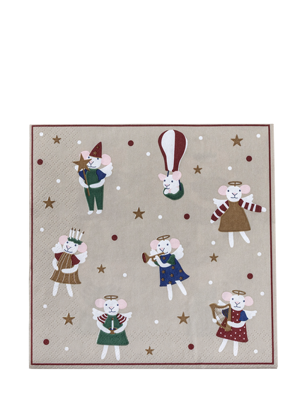 Bloomingville Christmas Paper Napkins, Pack of 20 - view 2, White