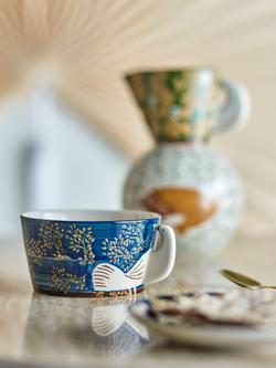 Bloomingville Hezha Bird Small Stoneware Bowl, 13cm, Blue - view 2, Blue