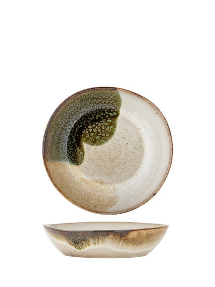 Bloomingville Jules Stoneware Pasta Bowl, 22cm, Green, Green